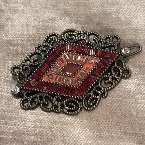 Vintage Goody 80’s Victorian Red and Gold Hair Accessory